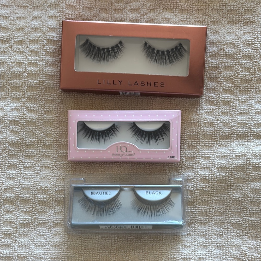Bundle of 3 Sets Lashes Black Voluminous False Lashes